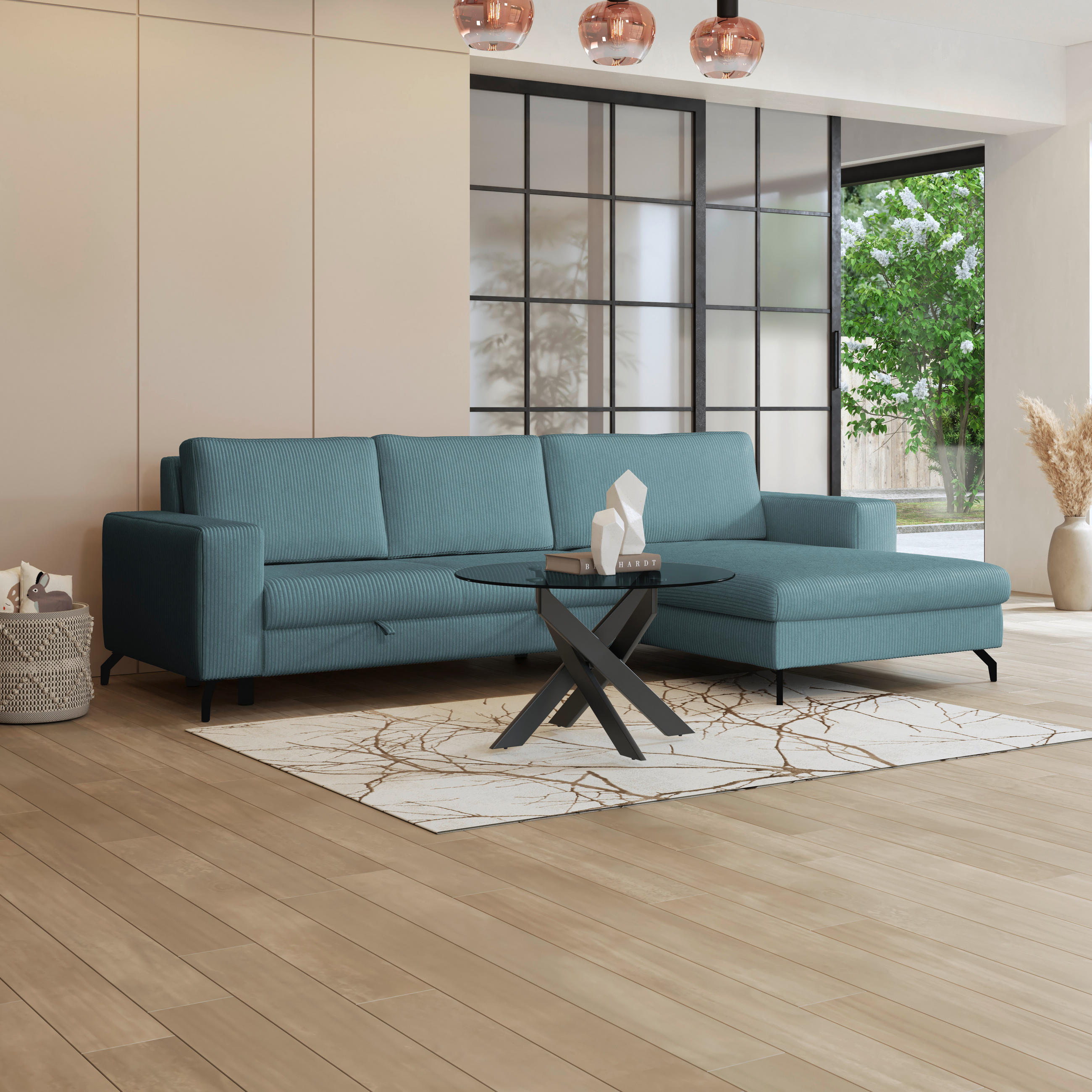 ECKSOFA Hellblau  - Hellblau, Trend, Textil (290/178cm) - P & B