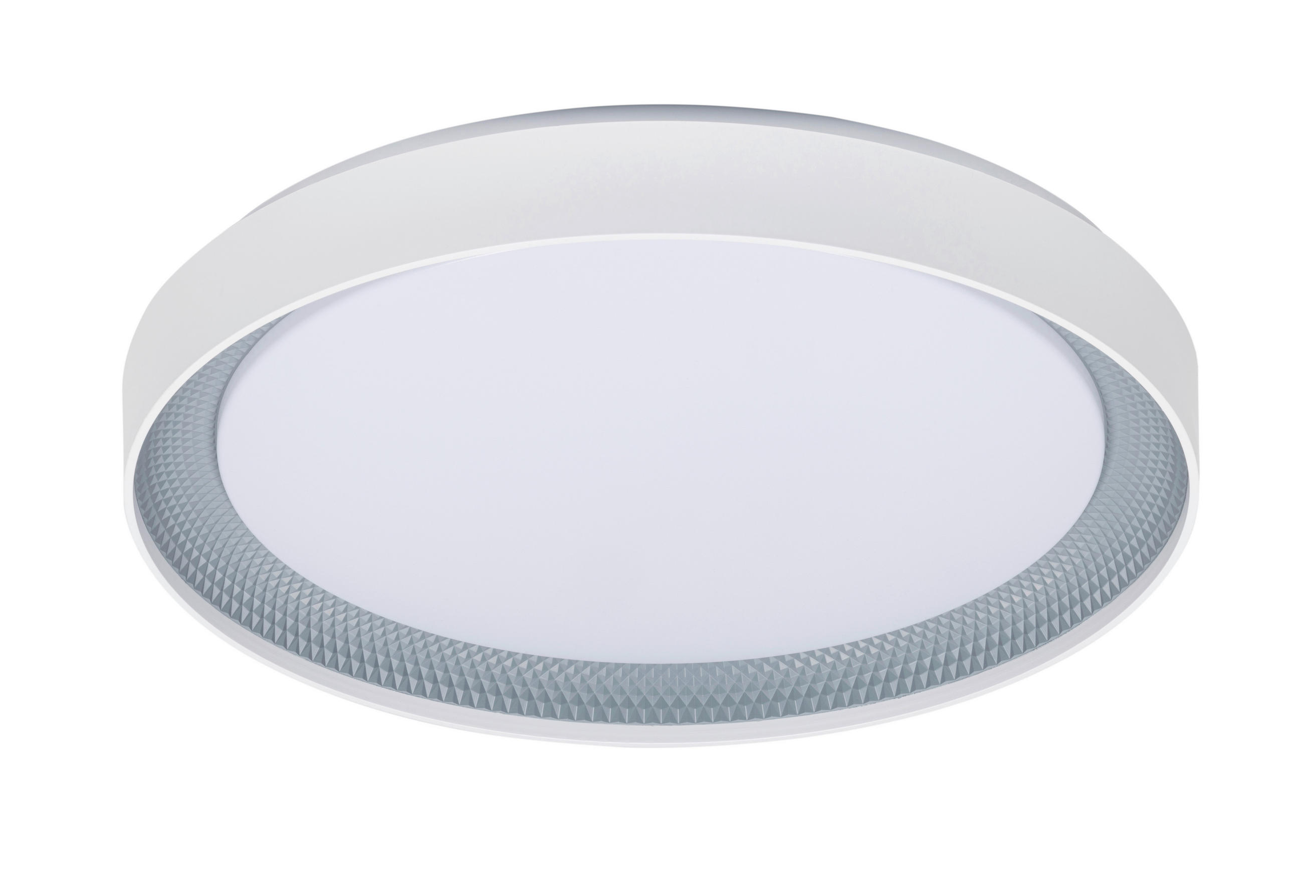 LED-DECKENLEUCHTE Ogulin 48,5/8 cm   - Hellgrau/Weiß, Design, Kunststoff (48,5/8cm) - Novel