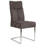 SCHWINGSTUHL  in Edelstahl Webstoff  - Edelstahlfarben/Braun, Design, Textil/Metall (44/102/64cm) - Novel