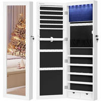 SCHMUCKSCHRANK - Weiß, Basics, Holzwerkstoff/Metall (37/110/10cm)