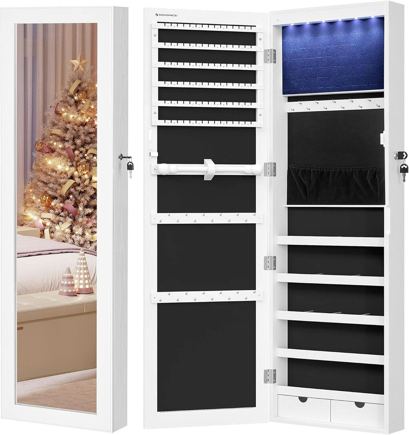 Schmuckschrank Weiß B: 37 Cm