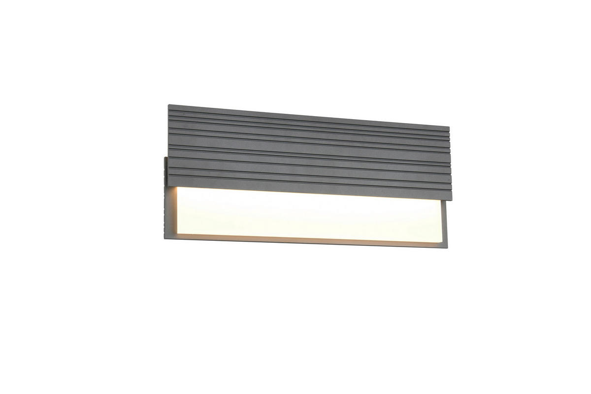 AUßENWANDLEUCHTE   - Anthrazit/Weiß, Design, Glas/Metall (17/40/6,5cm)