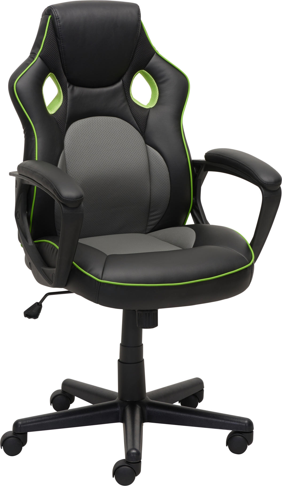 DIREKTORSKA STOLICA  siva, zelena, crna   - siva/zelena, Osnovno, metal/tekstil (62,5/103,5-113/63,5cm) - Ti'me