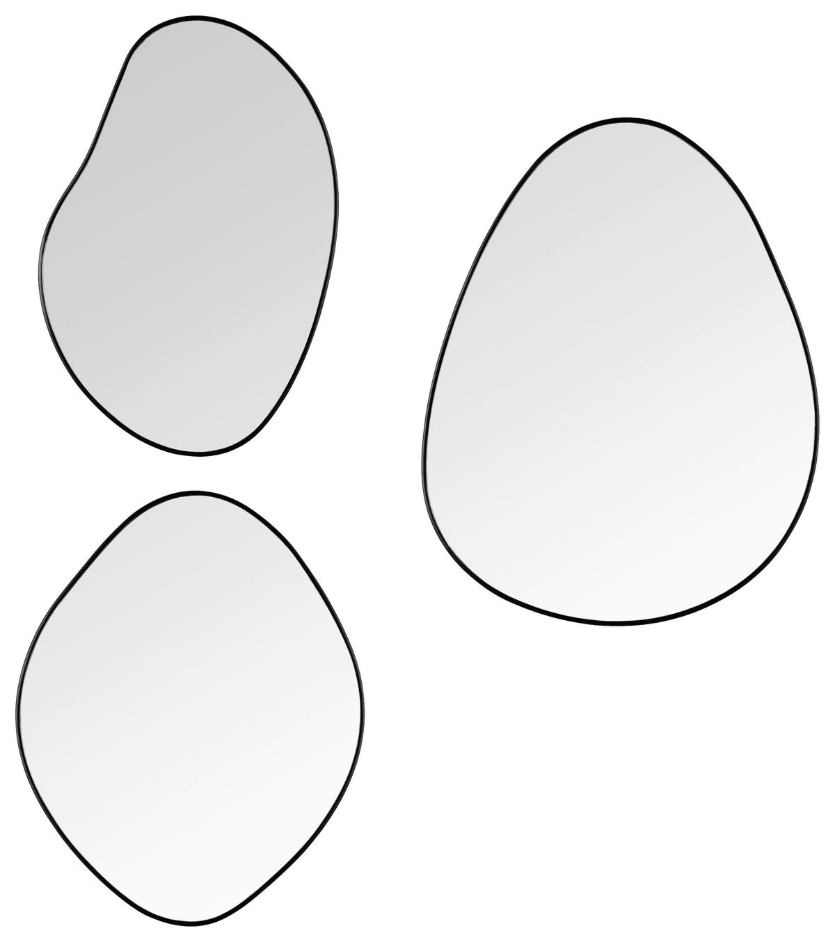 SPIEGELSET 28/22/0,4 cm    in  - Schwarz, MODERN, Glas/Metall (28/22/0,4cm)