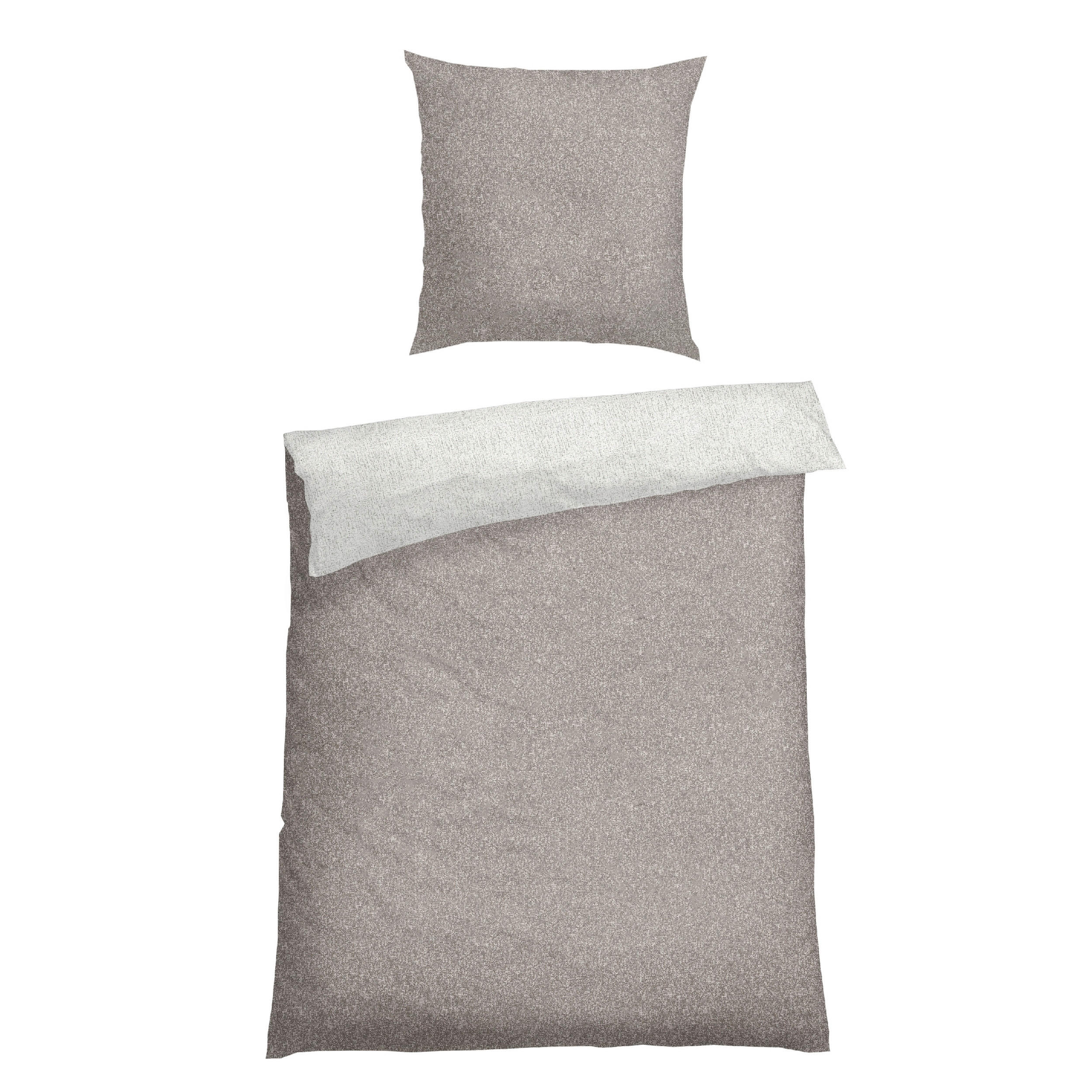 BETTWÄSCHE 2-teilig VINNIE Renforcé 135/200 cm  - Grau, Basics, Textil (135/200cm)