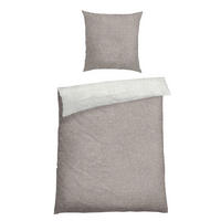 BETTWÄSCHE 2-teilig VINNIE Renforcé 135/200 cm  - Grau, Basics, Textil (135/200cm)