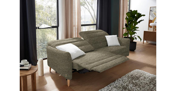 2-SITZER-SOFA in Webstoff Grün - Eiche Bianco/Grün, Design, Holz/Textil (234-262/85-106/98-112cm) - Dieter Knoll