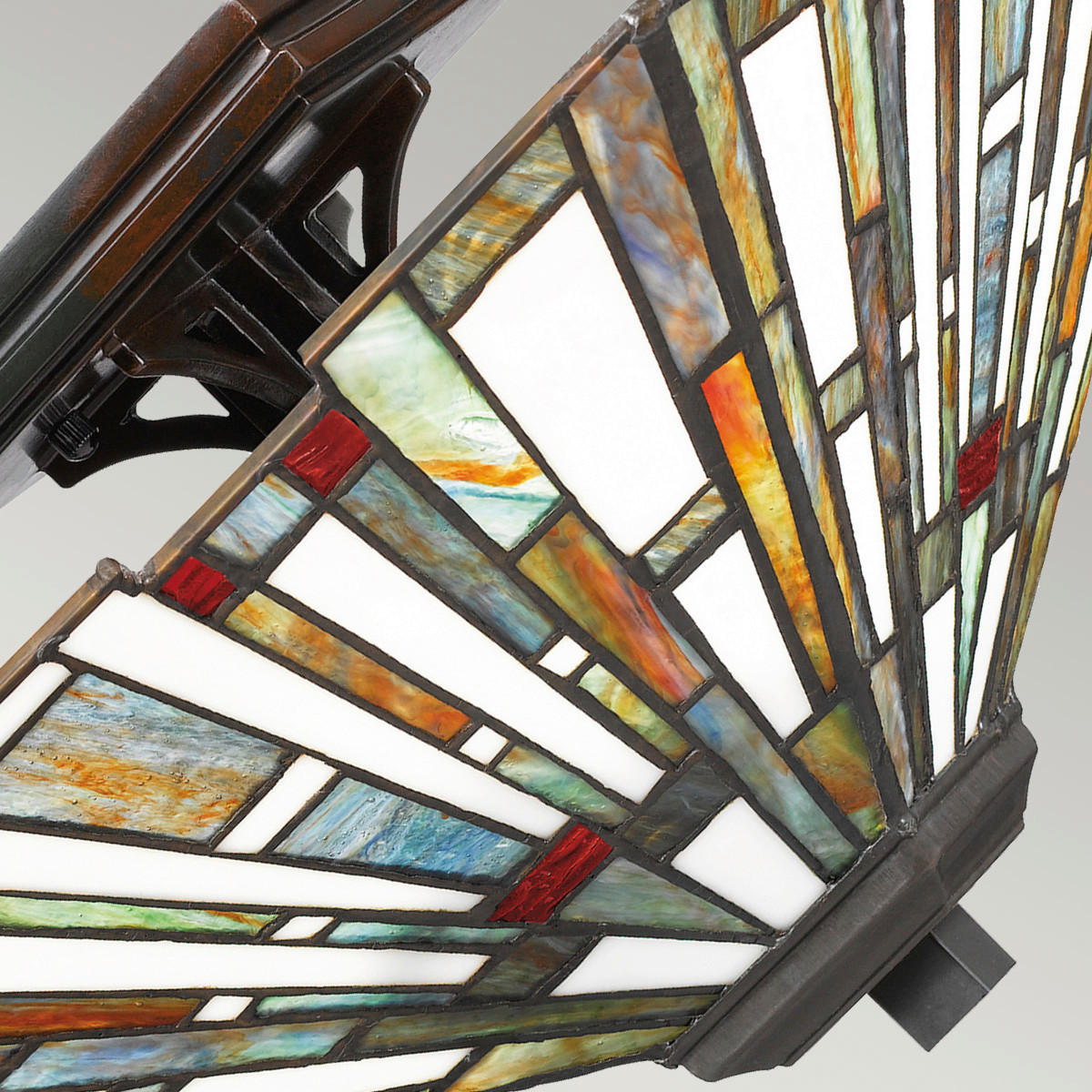 DECKENLEUCHTE  36.7/19.6 cm    - Dunkelbraun/Multicolor, Konventionell, Glas/Naturmaterialien (36.7/19.6cm) - Elstead Lighting
