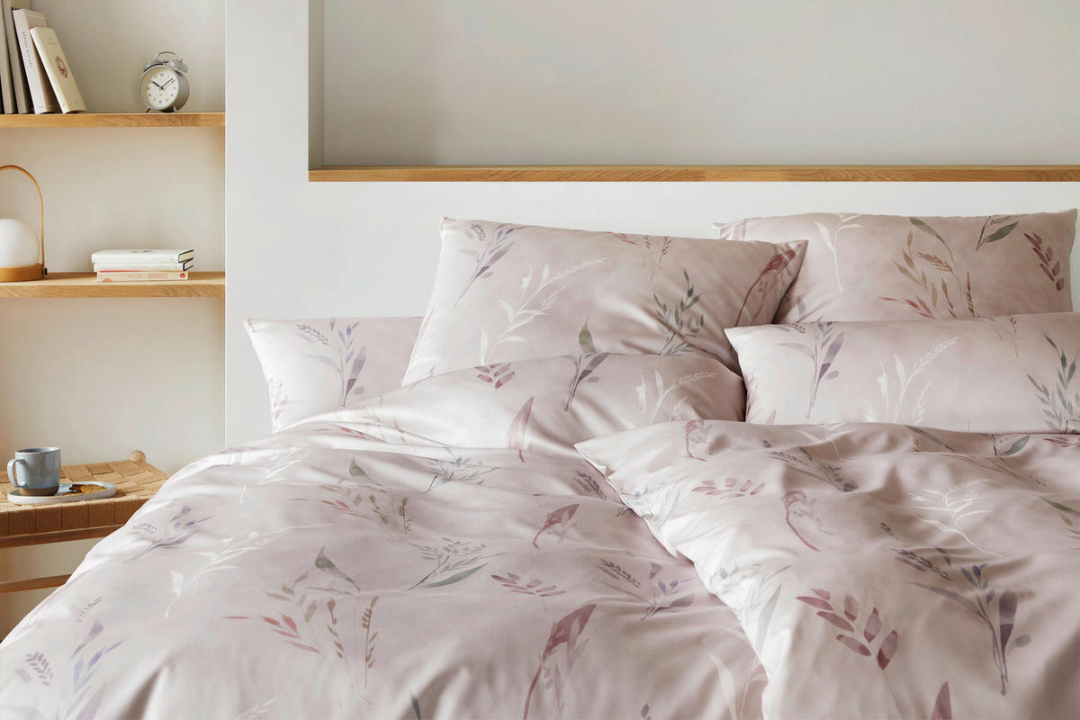 BETTWÄSCHESET Makosatin 160/210 cm  70 cm/50 cm  - Altrosa, Basics, Textil (160/210cm) - Elegante