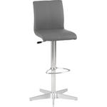 BARHOCKER in Metall, Textil Grau, Edelstahlfarben  - Edelstahlfarben/Weiß, Design, Textil/Metall (54/87-112/54cm) - Dieter Knoll