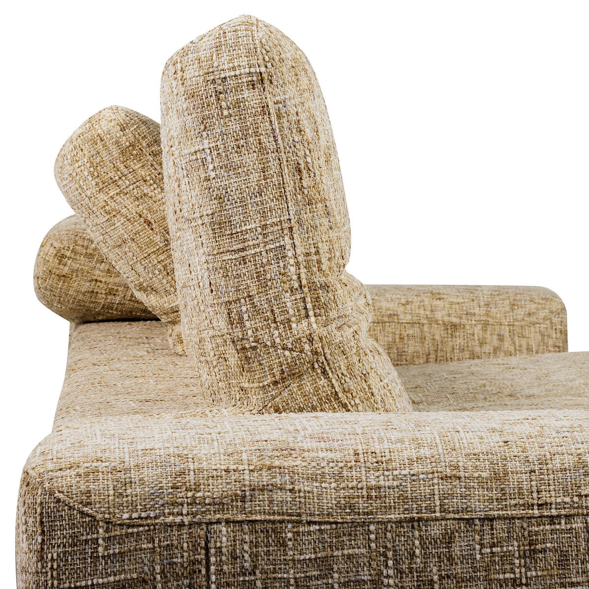 ECKSOFA PORTLAND in Struktur Hellbraun Kopfteilverstellung  187/295 cm  - Chromfarben/Hellbraun, Design, Holz/Textil (187/295cm) - Livetastic