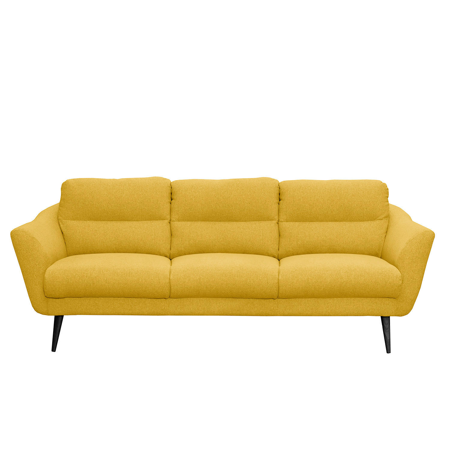 3-SITZER-SOFA in Webstoff Gelb  - Gelb/Schwarz, Design, Holz/Textil (209/87/88cm) - Livetastic