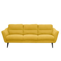 3-SITZER-SOFA in Webstoff Gelb  - Gelb/Schwarz, Design, Holz/Textil (209/87/88cm) - Livetastic