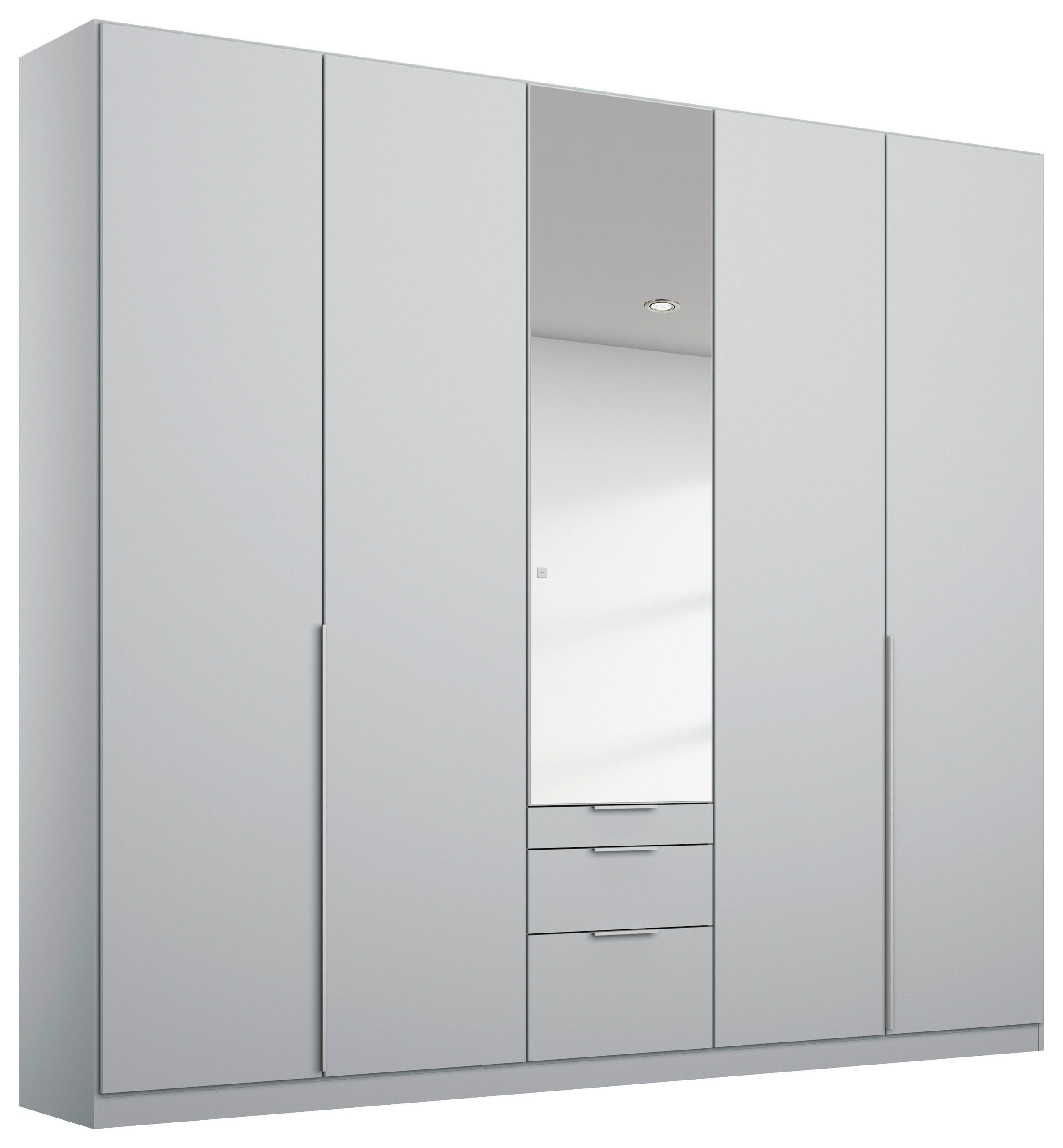 Drehtürenschrank Mit Spiegel & Laden 226cm Alabama Hellgrau