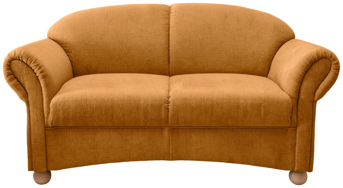 2,5-SITZER in Mikrofaser Goldfarben  - Wildeiche/Goldfarben, Konventionell, Holz/Textil (198/84/80cm) - Livetastic