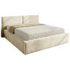 POLSTERBETT 180/200 cm,  in Beige, gepolstertes Kopfteil, Lattenrost, Bettkasten,  - Beige/Schwarz, MODERN, Holz/Kunststoff (180/200cm) - Chameo