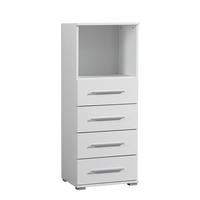 KOMMODE 47/121/42 cm  in Weiss  - Weiss/Alufarben, Konventionell, Holzwerkstoff/Kunststoff (47/121/42cm) - Xora
