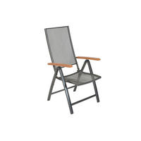 GARTENKLAPPSTUHL in Metall Graphitfarben, Naturfarben  - Graphitfarben/Naturfarben, KONVENTIONELL, Metall (59,7/114/64,5cm) - Gardenson