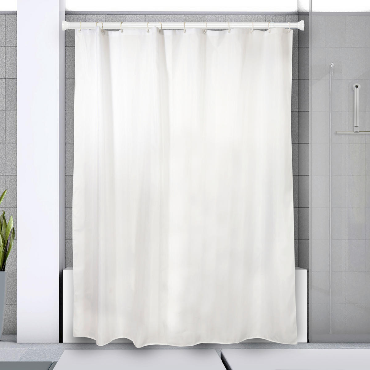 DUSCHVORHANGSTANGE KRETA 125-220 cm  - Weiß, Basics, Metall (125-220cm) - Spirella