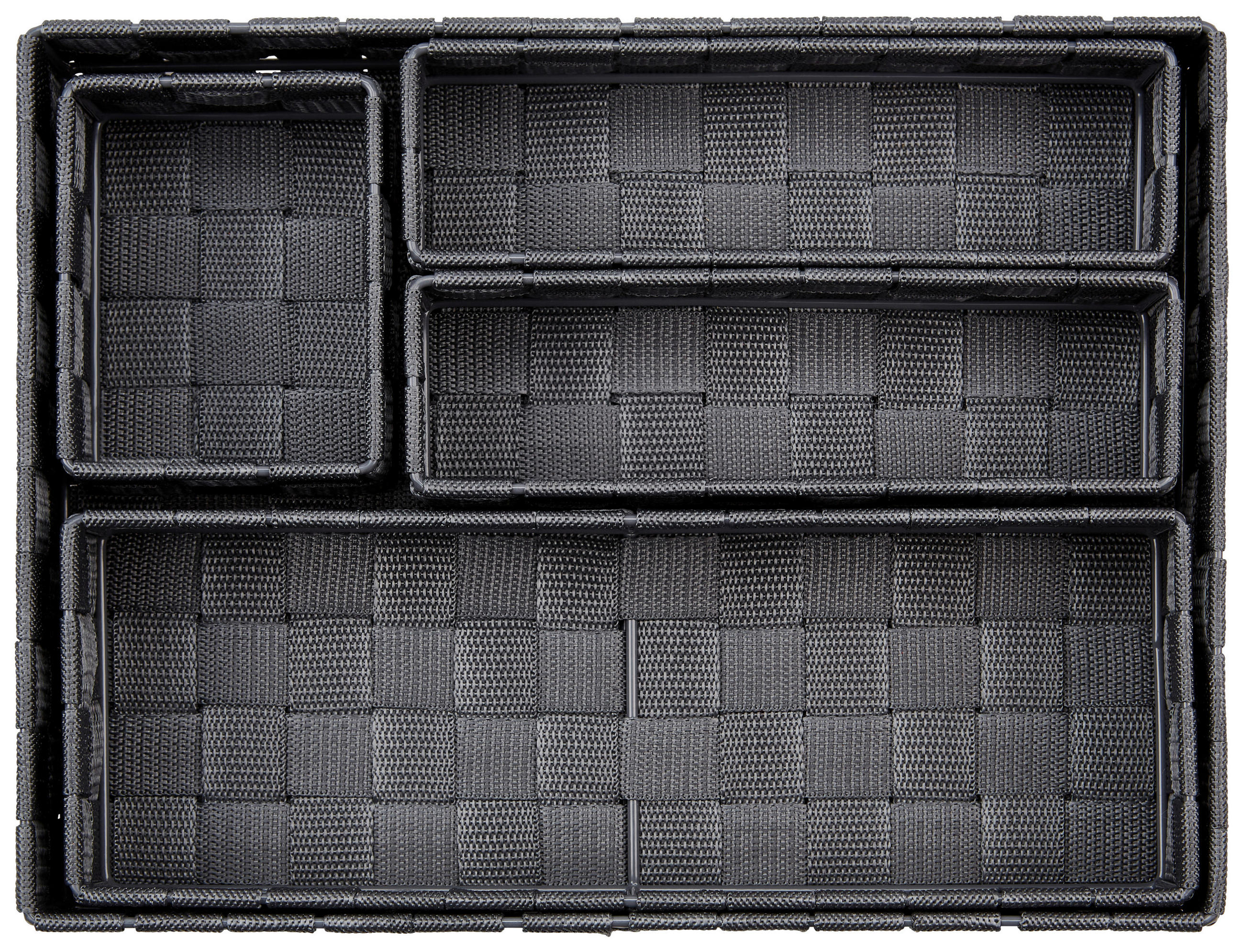 Schubladenteiler Carolus 5er-Set Kunststoff Dunkelgrau