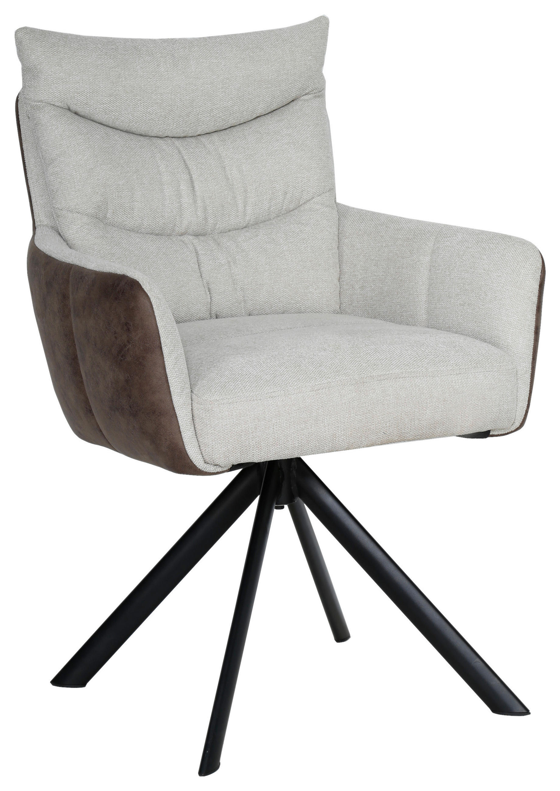 NASLANJAČ, kovina, tekstil naravne barve, črna  - črna/naravne barve, Design, kovina/tekstil (59/91/66cm) - Hom`in