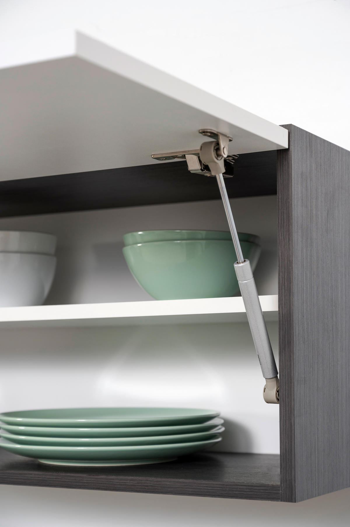 KÜCHENBLOCK 280/160 cm   in Grau, Weiss  - Weiss/Grau, Basics, Holzwerkstoff/Metall (280/160cm) - Respekta
