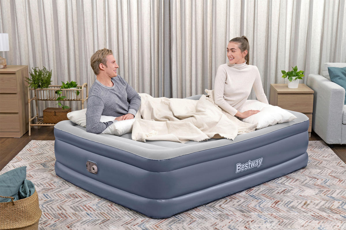 LUFTBETT TRITECH AIR 6713I Hellgrau, Hellblau  - Hellgrau/Hellblau, KONVENTIONELL, Kunststoff (203/152/51cm) - Bestway