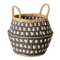 KOŠ přírodní barvy, černá - černá/přírodní barvy, Basics, přírodní materiály (31/31/37cm)