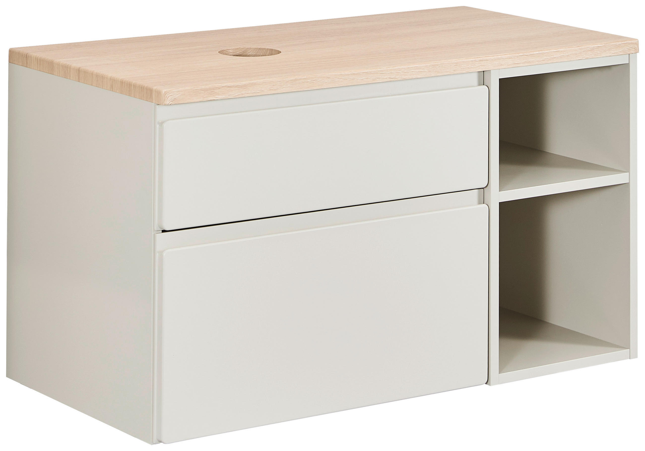 WASCHBECKENUNTERSCHRANK 90/51/47 cm  - Greige/Eichefarben, MODERN, Holzwerkstoff (90/51/47cm) - Welnova