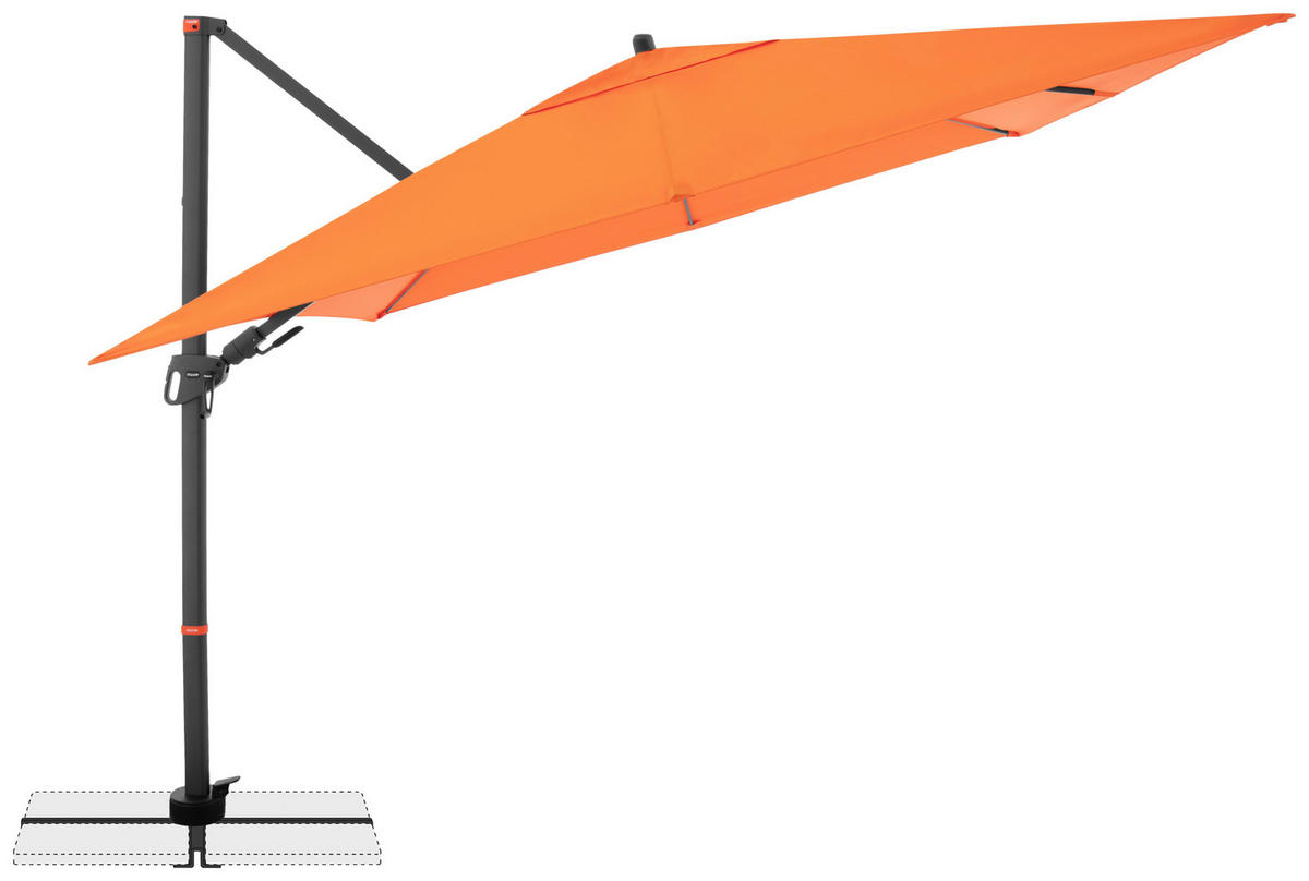 ZÁVESNÝ SLNEČNÍK 280/280 cm - oranžová/antracitová, Basics, kov/textil (280/280cm) - Doppler