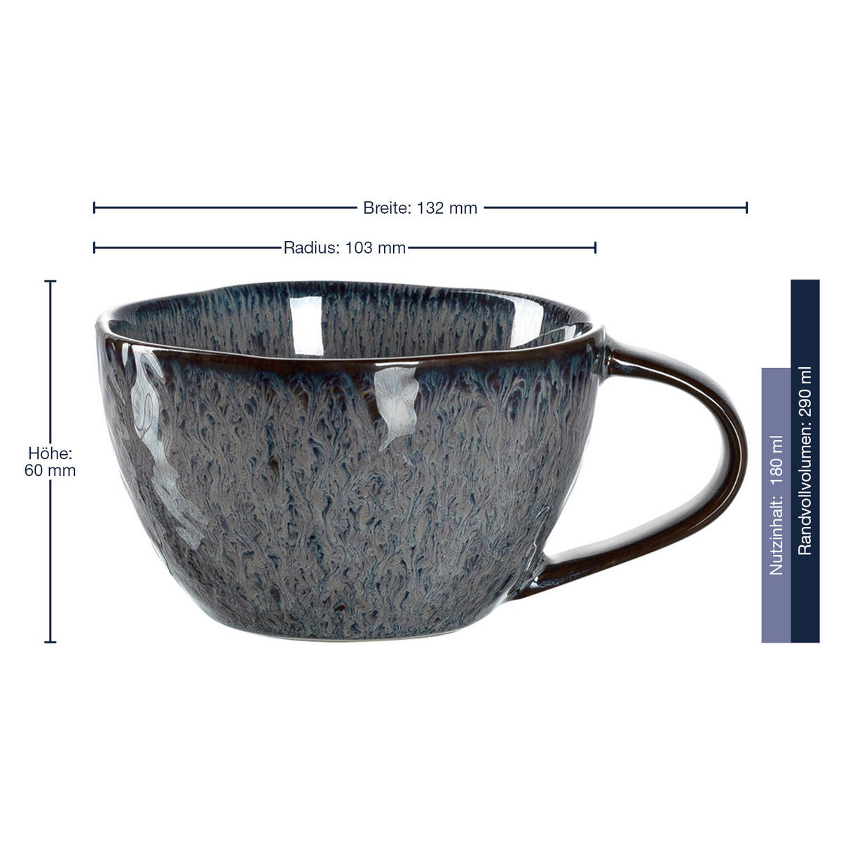 TASSENSET 4-teilig  - Anthrazit, LIFESTYLE, Keramik (290ml) - Leonardo