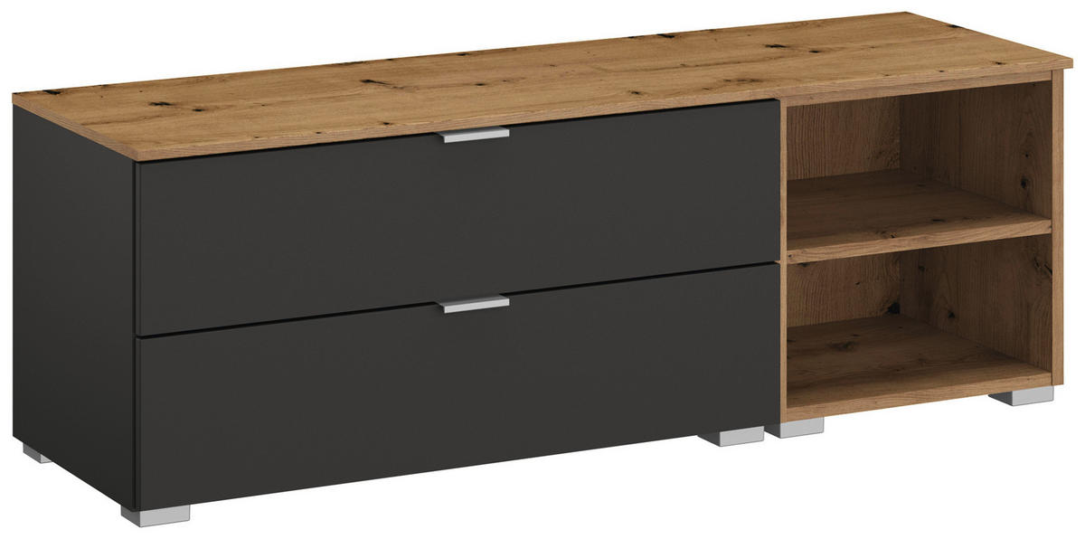 TV-ELEMENT - Alufarben/Graphitfarben, Trend, Holzwerkstoff/Metall (120/42/42cm) - Stylife