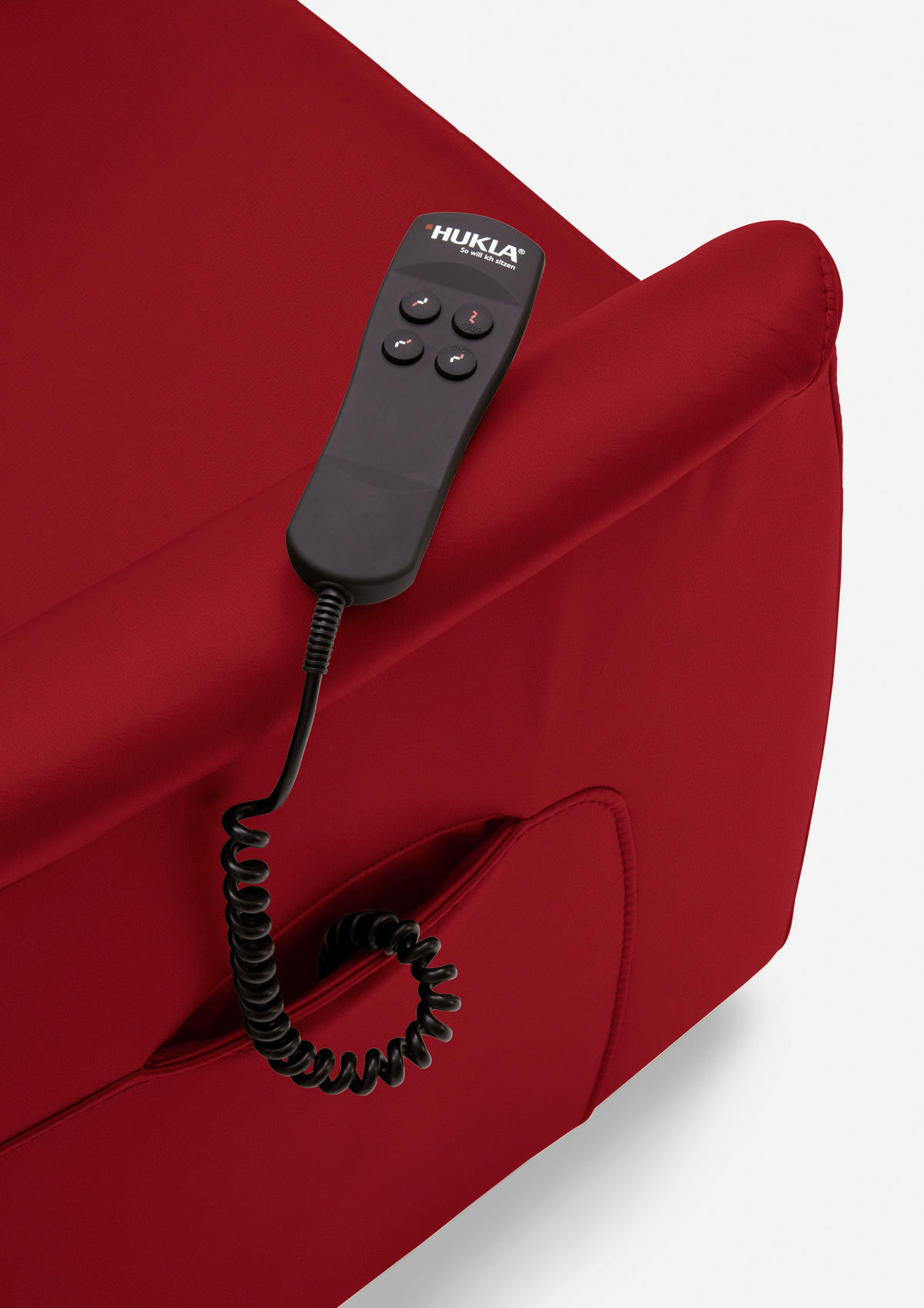 FERNSEHSESSEL Valdera  mit Relaxfunktion, Aufstehhilfe, Rücken echt Echtleder Rot  - Rot/Schwarz, KONVENTIONELL, Leder/Kunststoff (70/107/88cm) - Livetastic