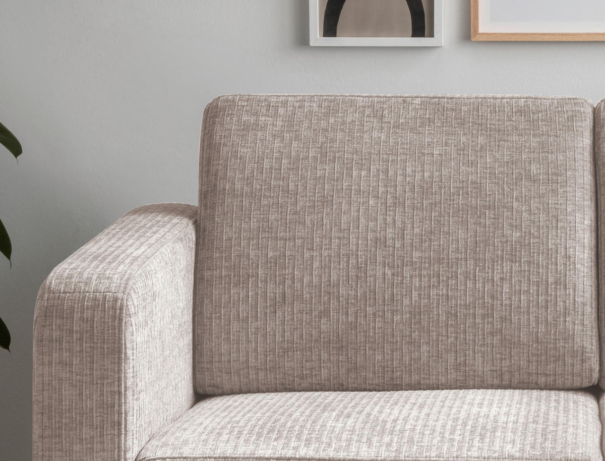 SCHLAFSOFA Mikrofaser Beige  - Chromfarben/Beige, Basics, Kunststoff/Textil (159/88/87cm) - Livetastic