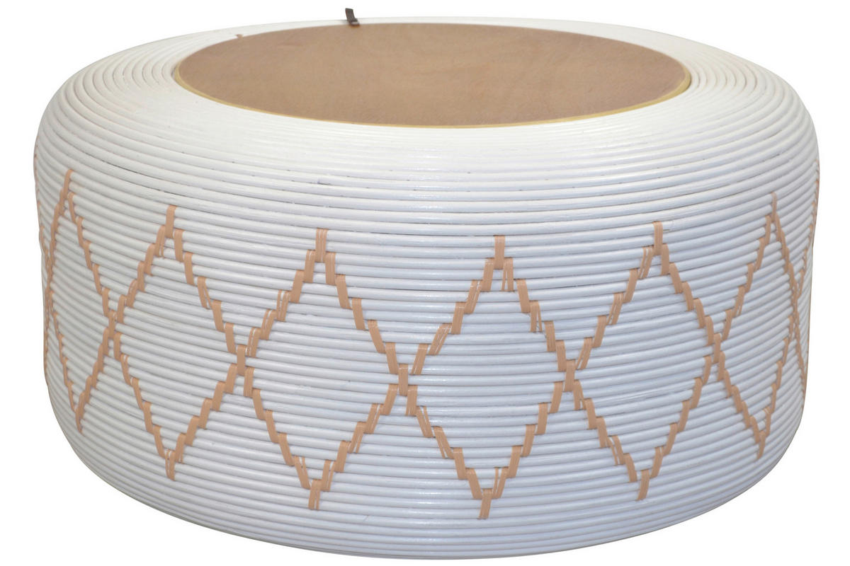 COUCHTISCH Rattan massiv 46/73/59 cm rund Weiß  - Weiß, Design, Holz (46/73/59cm) - MID.YOU