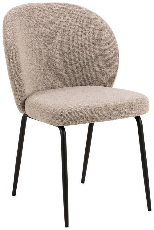 STUHL  in Bouclé Textil  - Beige/Schwarz, MODERN, Textil/Metall (52/82/57,5cm) - MID.YOU
