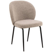 STUHL  in Bouclé  - Beige/Schwarz, Modern, Textil/Metall (52/82/57,5cm) - MID.YOU