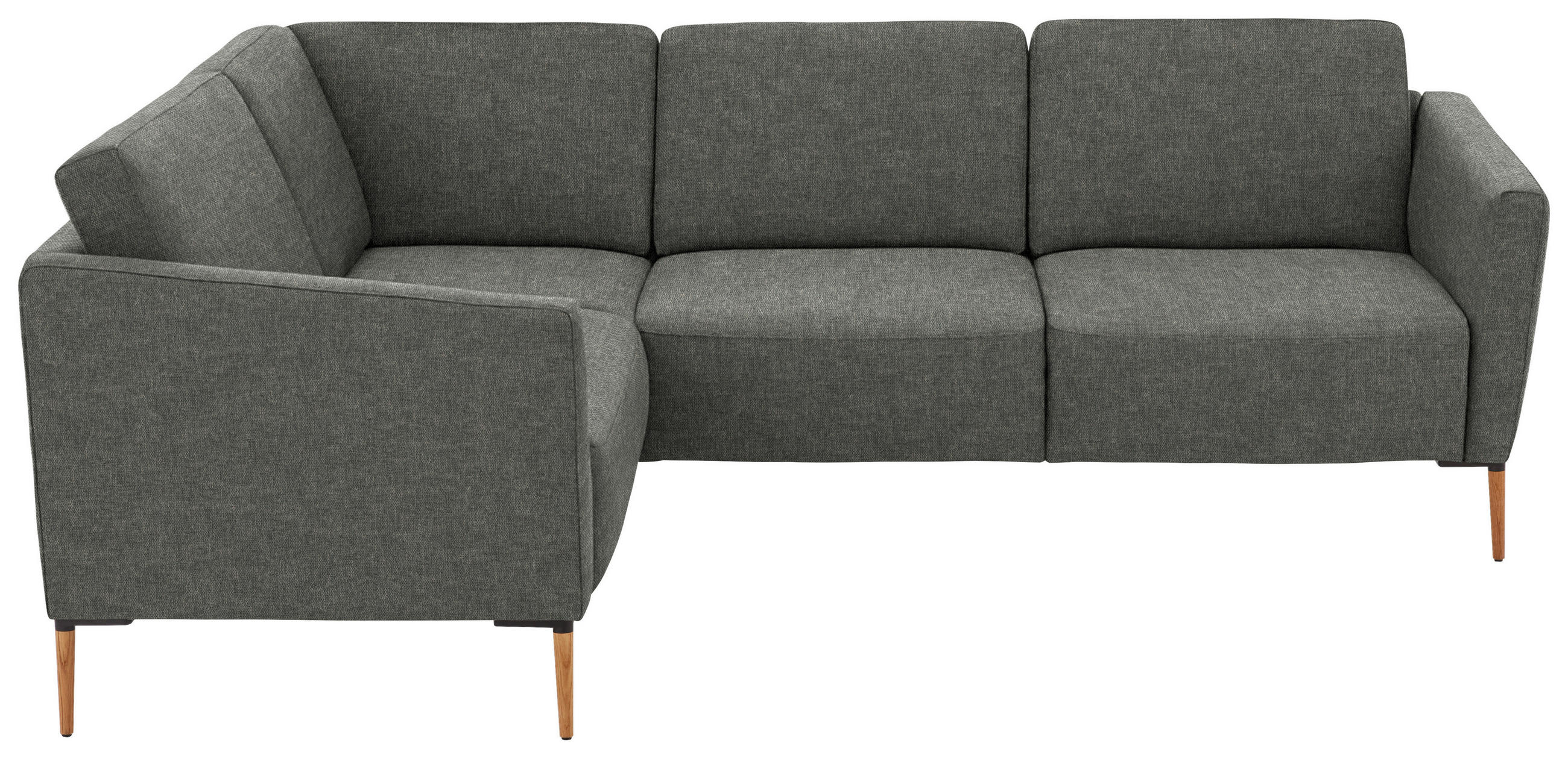 ECKSOFA  in Flachgewebe Grau  189/236 cm  - Eichefarben/Grau, Design, Holz/Textil (189/236cm) - Valnatura