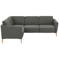 ECKSOFA  in Flachgewebe Grau  189/236 cm  - Eichefarben/Grau, Design, Holz/Textil (189/236cm) - Valnatura
