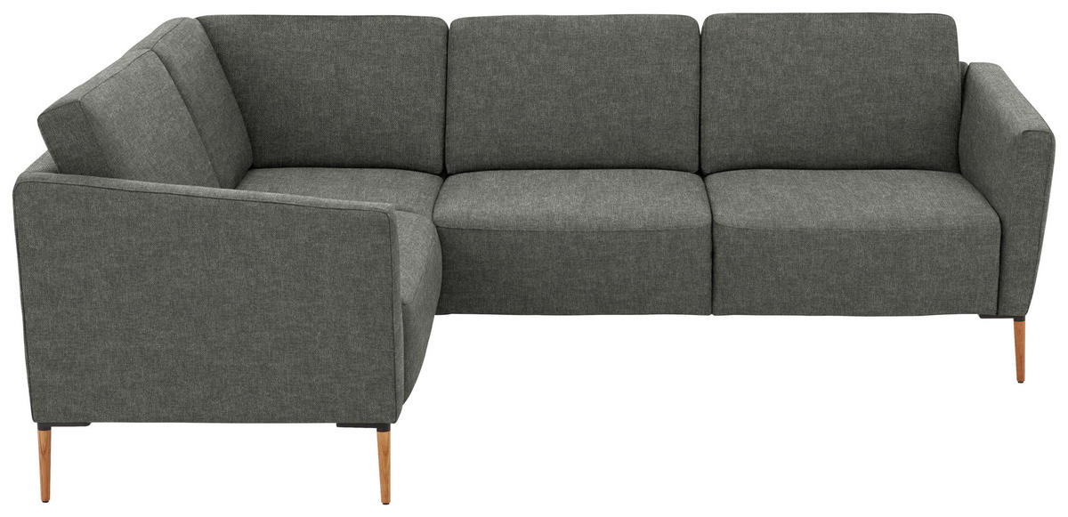 ECKSOFA  in Flachgewebe Grau  189/236 cm  - Eichefarben/Grau, Design, Holz/Textil (189/236cm) - Valnatura