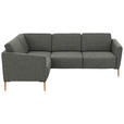 ECKSOFA  in Flachgewebe Grau  189/236 cm  - Eichefarben/Grau, Design, Holz/Textil (189/236cm) - Valnatura
