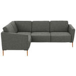 ECKSOFA  in Flachgewebe Grau  189/236 cm  - Eichefarben/Grau, Design, Holz/Textil (189/236cm) - Valnatura