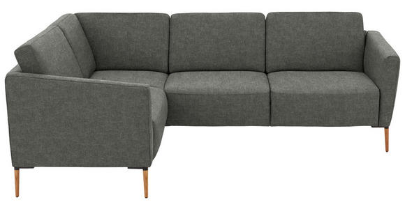 ECKSOFA  in Flachgewebe Grau  189/236 cm  - Eichefarben/Grau, Design, Holz/Textil (189/236cm) - Valnatura