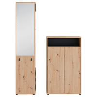 GARDEROBE 2-teilig  in 110/186/35 cm  - Schwarz/Eiche Artisan, Design, Holzwerkstoff (110/186/35cm) - MID.YOU