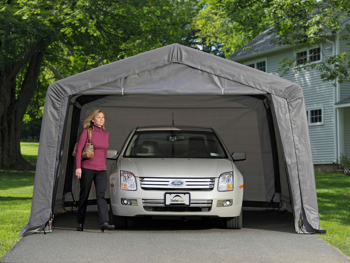 ZELTGARAGE - Grau, Basics, Kunststoff (370/260/490cm)