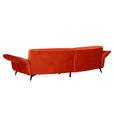 MEGASOFA in Velours Orange  - Schwarz/Orange, Trend, Textil/Metall (260/80/130cm) - Landscape