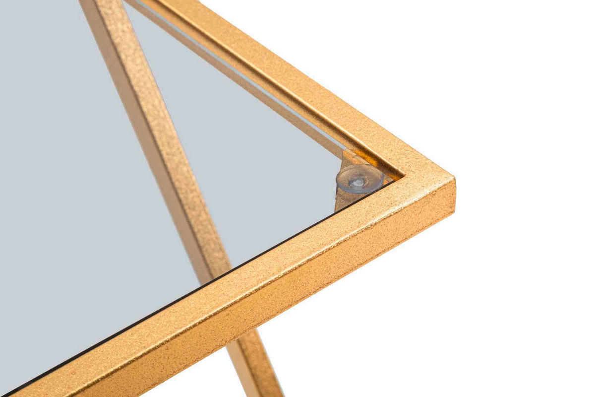 COUCHTISCH - Goldfarben, Basics, Glas/Metall (40/60/40cm)