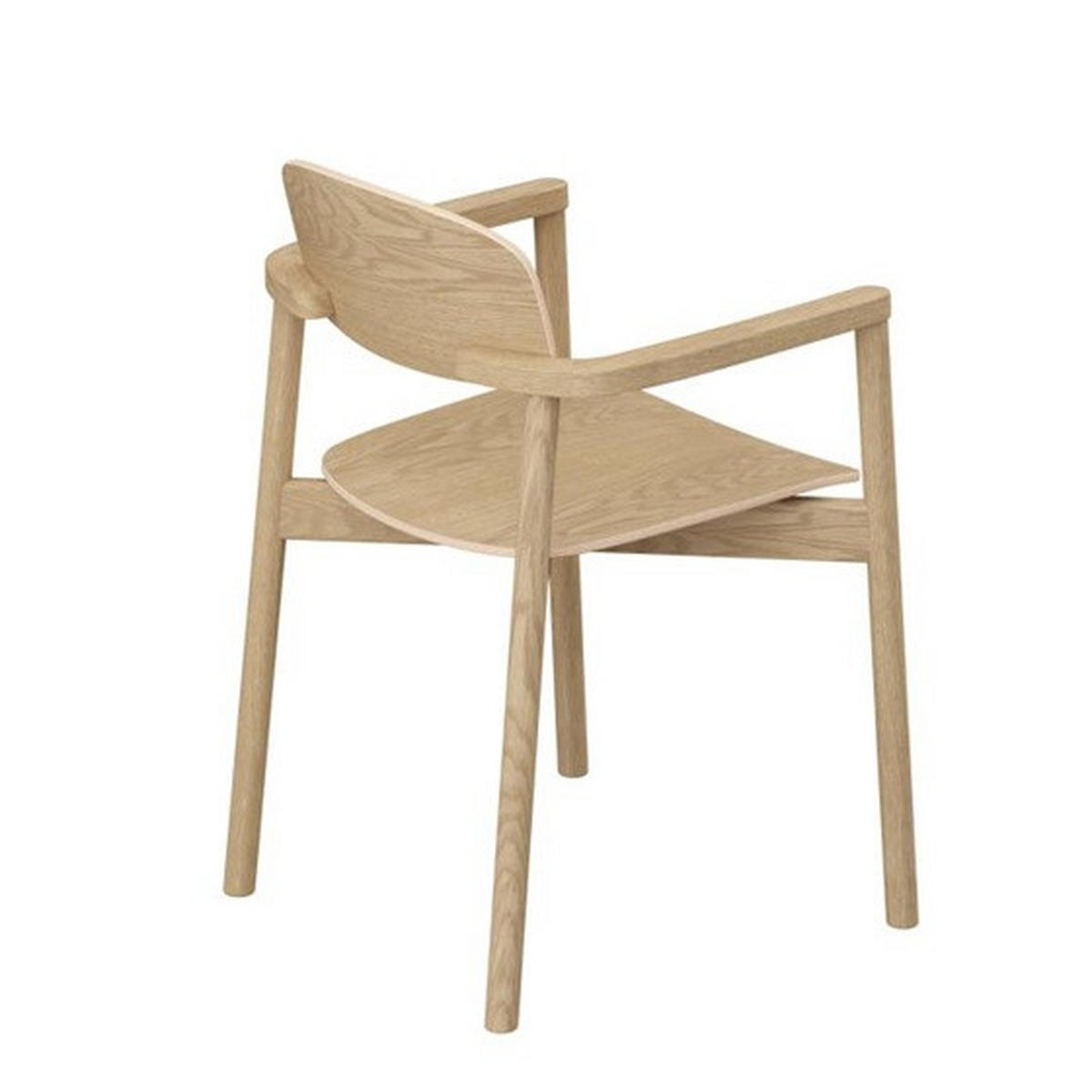 STOL MED ARMSTÖD  läderutbud, tygutbud   ekfärgad  - ekfärgad, Design, trä (55/80/51cm) - Skovby