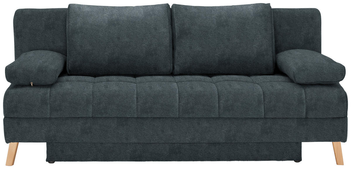 SCHLAFSOFA  mit Schlafen auf Sitzhöhe Webstoff Anthrazit  - Anthrazit/Naturfarben, KONVENTIONELL, Holz/Textil (195/90/90cm) - Cantus