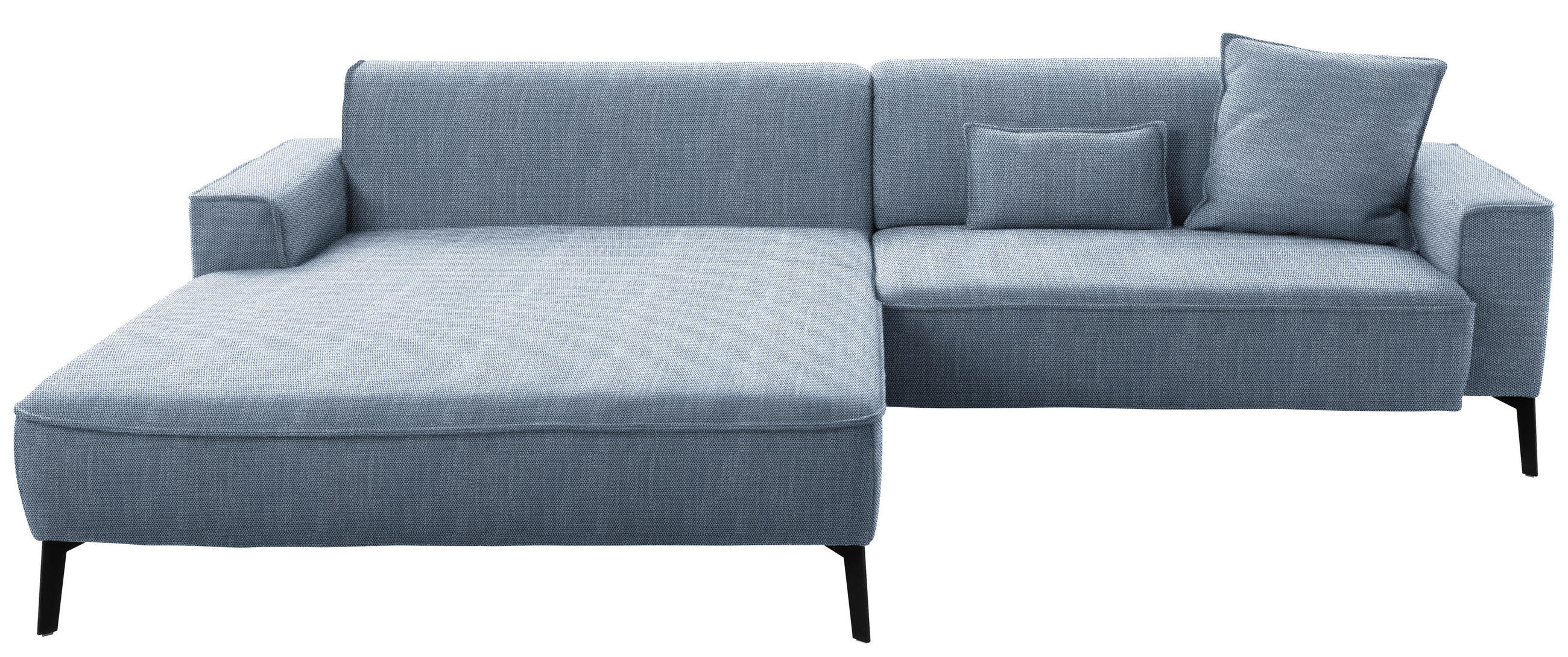 ECKSOFA in Flachgewebe Blau  - Blau/Schwarz, Design, Textil/Metall (190/285cm) - Johann Jakob